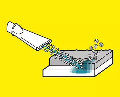 Schematische weergave ice blasting